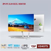 Màn 24 VSP V2407S  Full viền IPS 75Hz màu trắng